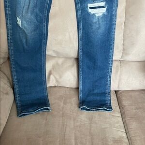 KanCan Women's Dark Blue Distressed Skinny Jeans